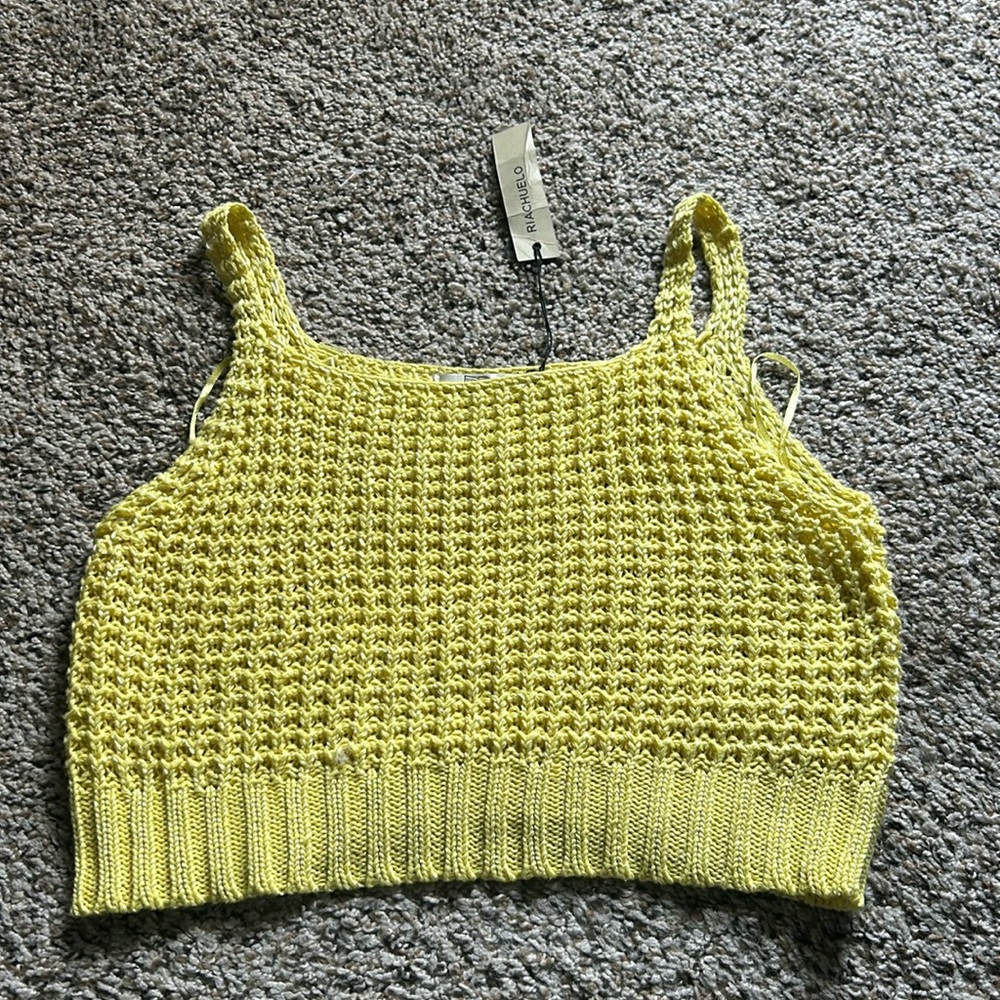 Bright yellow crotchet tanktop